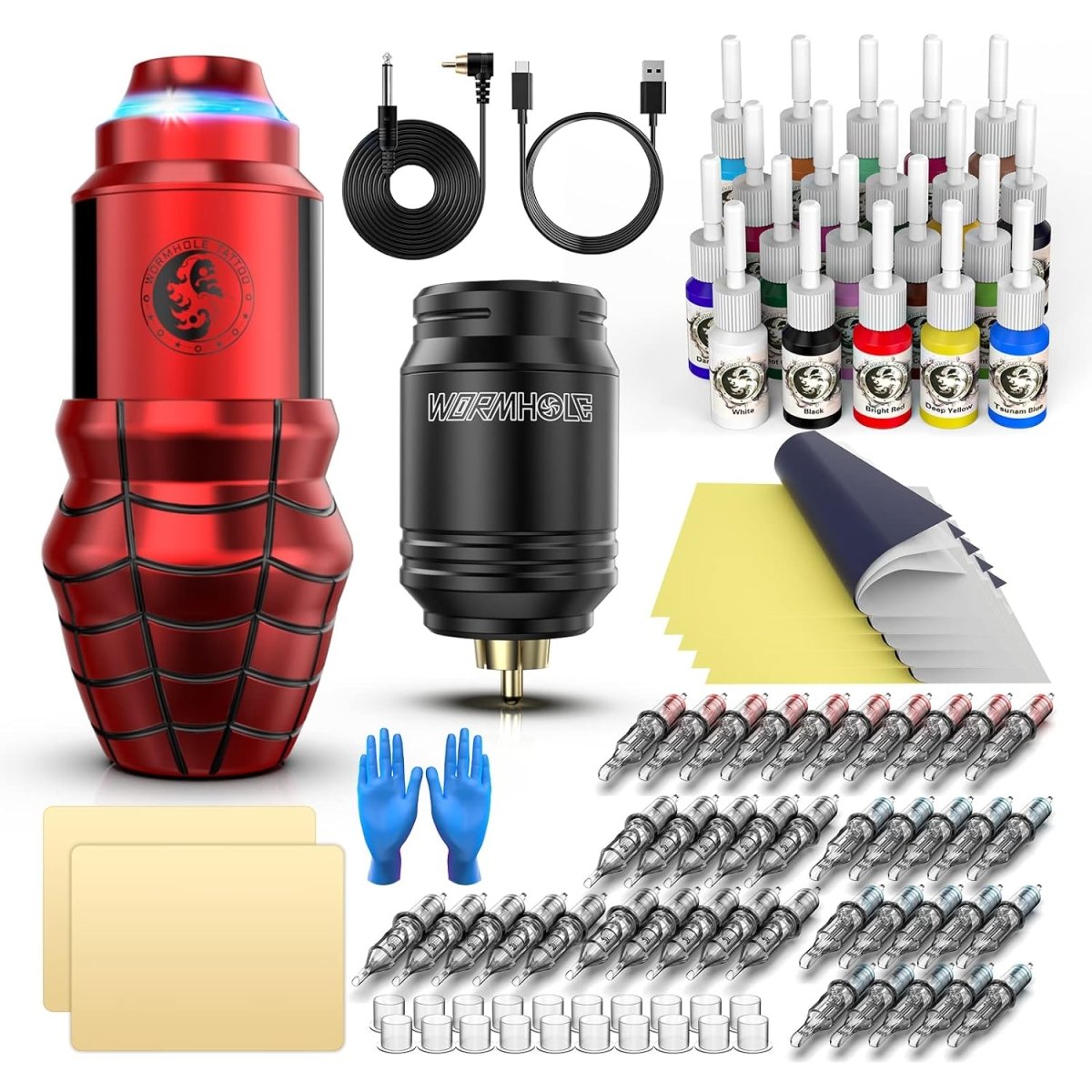 Wormhole Wireless Tattoo Pen Machine Kit - Red TK507