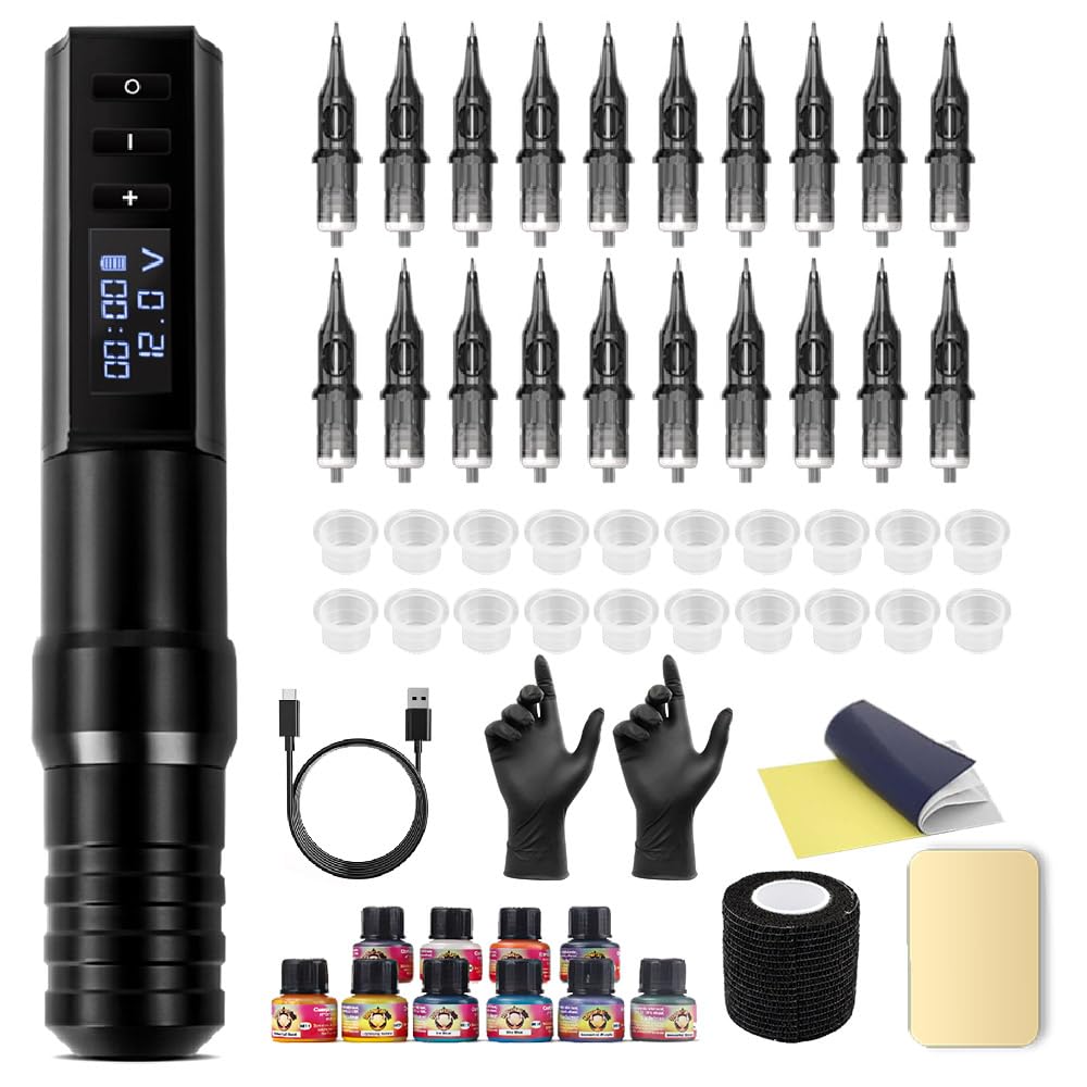 Kiss of Dragon Wireless Tattoo Pen Machine Kit KOD-7099-LRDCB1kit