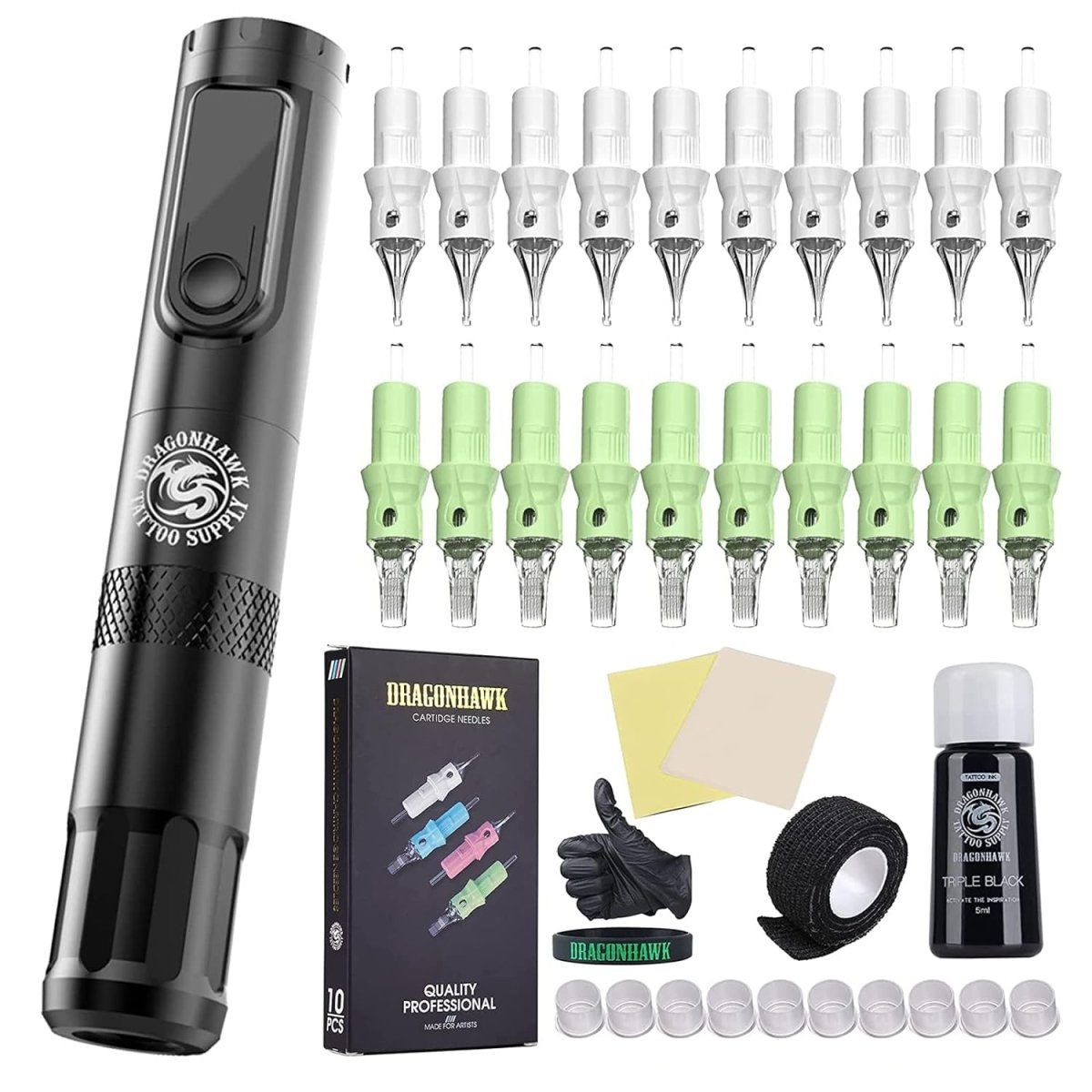 Dragonhawk X4 Wireless Tattoo Pen Machine Kit TZ-025