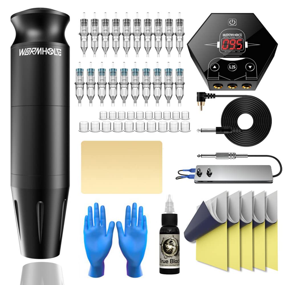 Wormhole Tattoo Pen Machine Kit - Black TK011