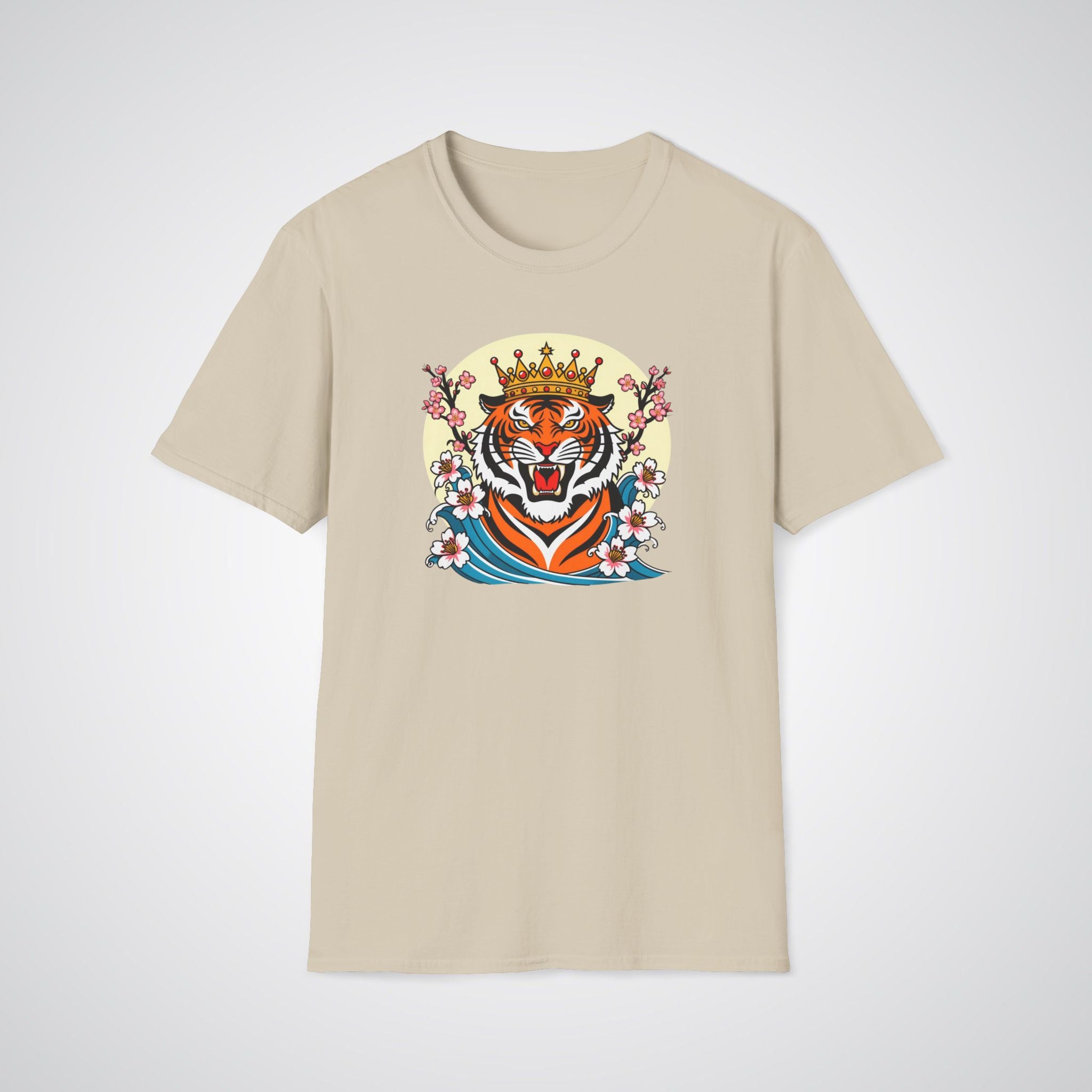 Tiger with Crown Neo-Traditional Tattoo Unisex T-Shirt