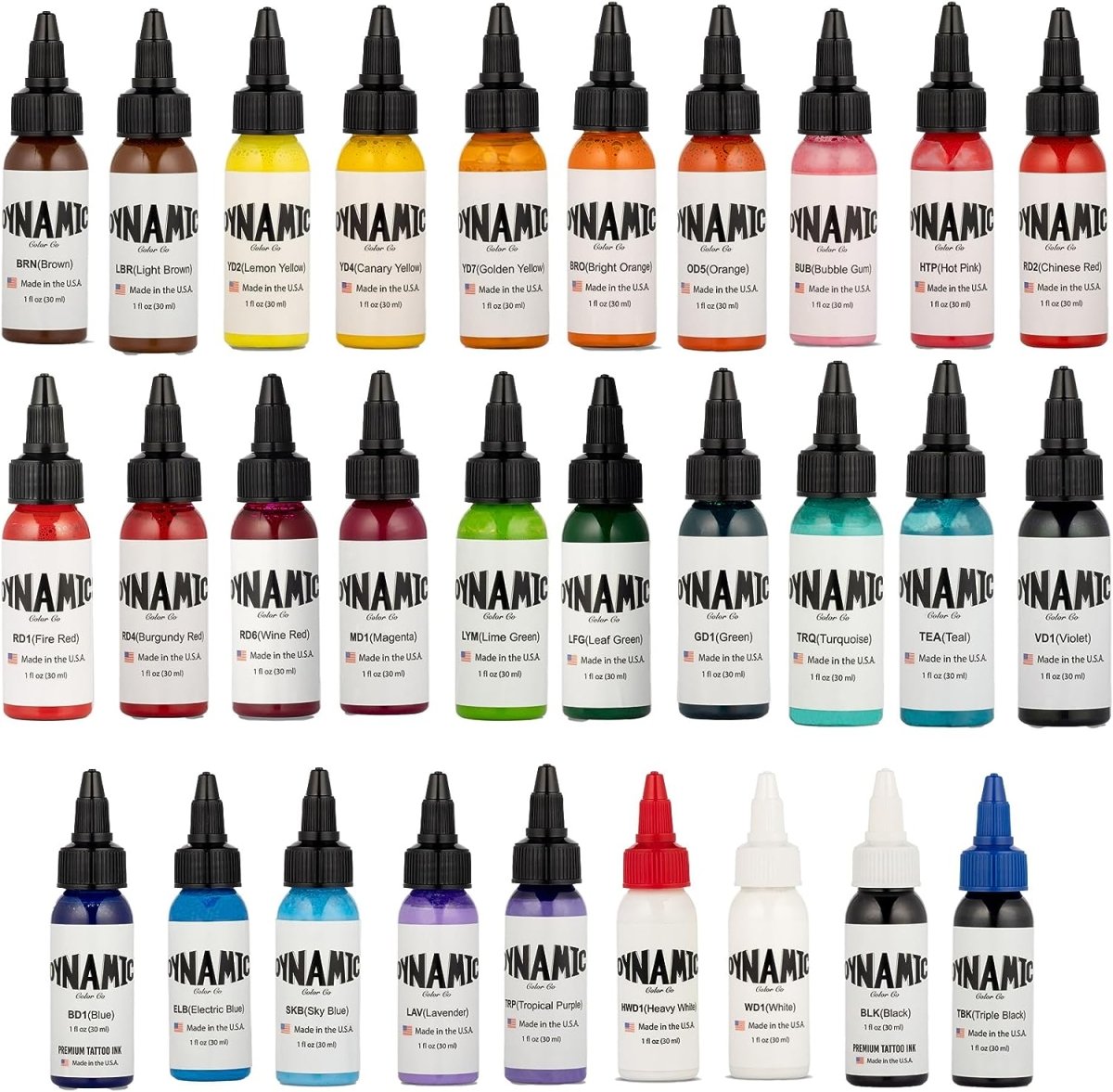 Dynamic Tattoo Ink Color Set - Master Collection 1oz