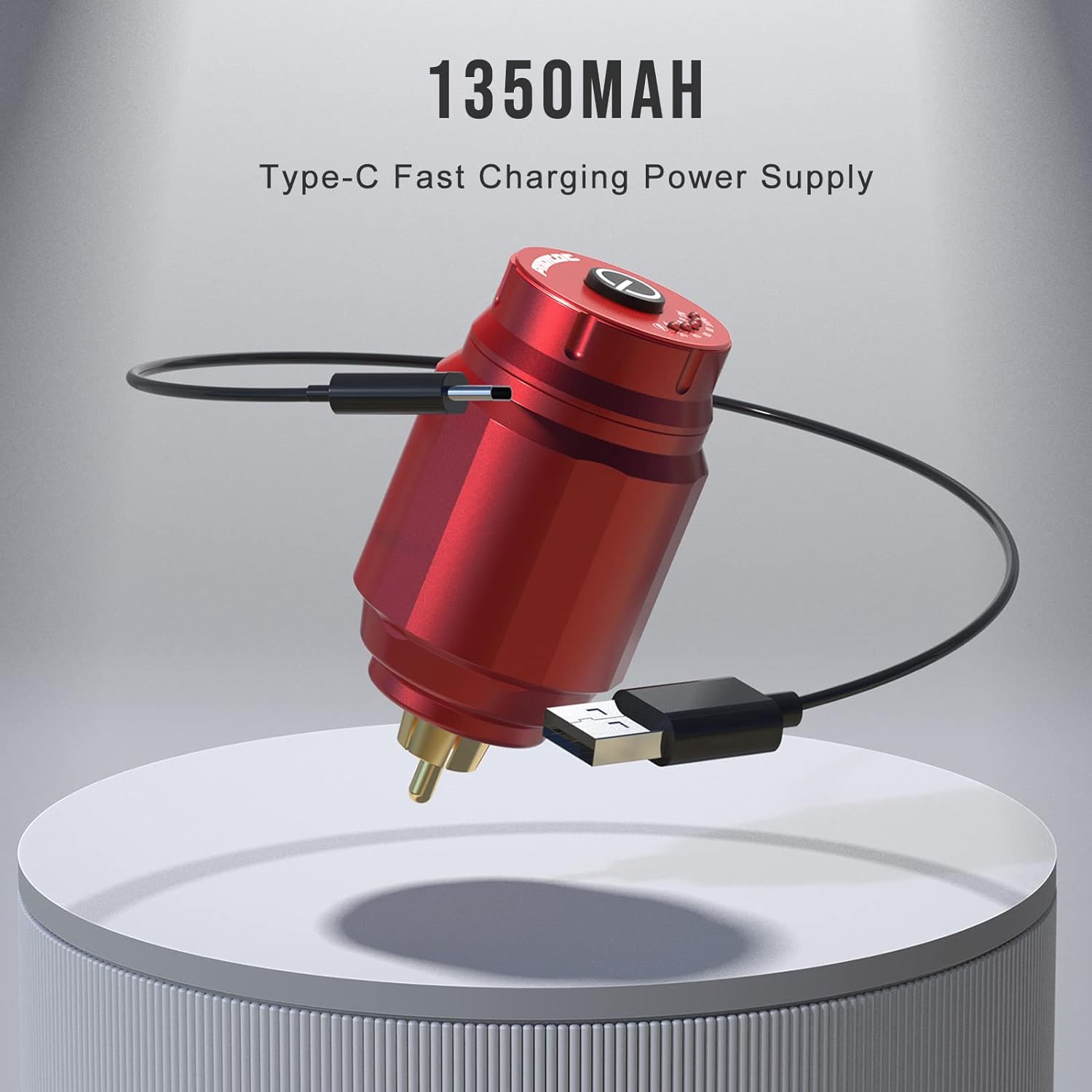 Padieoe 1350mAh Wireless Tattoo Power Supply WB10-D (Red)