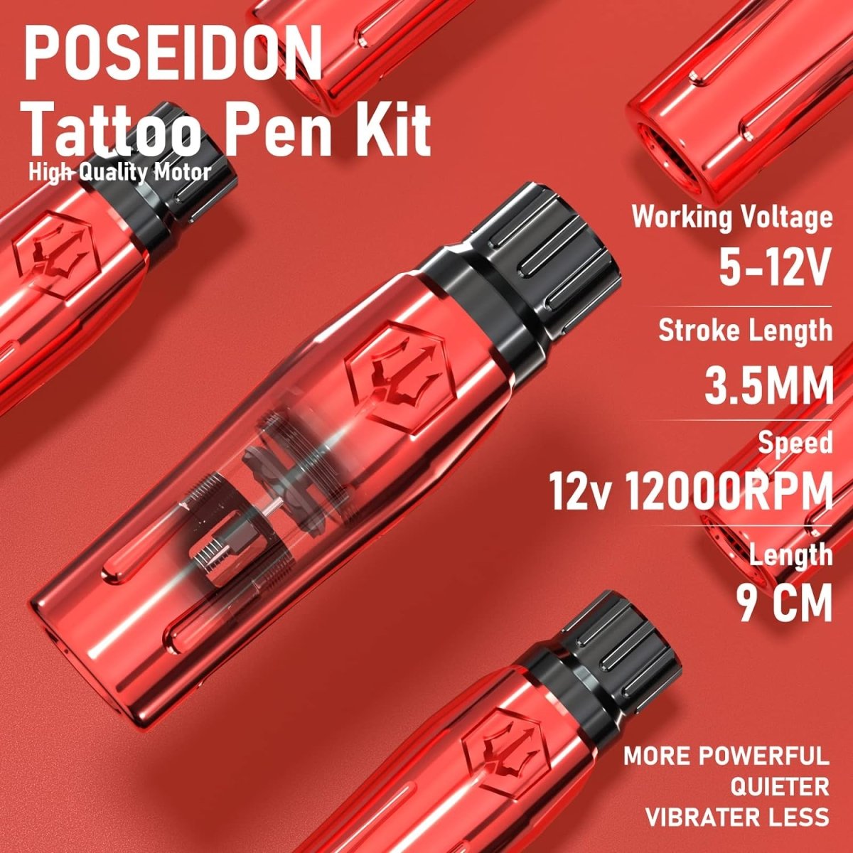 Poseidon Wireless Tattoo Pen Machine Kit PTK21