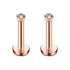 Round CZ Gem Labret Stud - 16GA (2pcs)