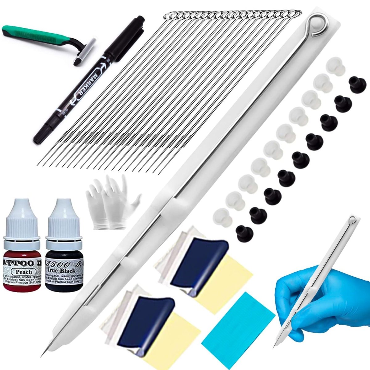 Hand Poke Tattoo Kit - White 2.0