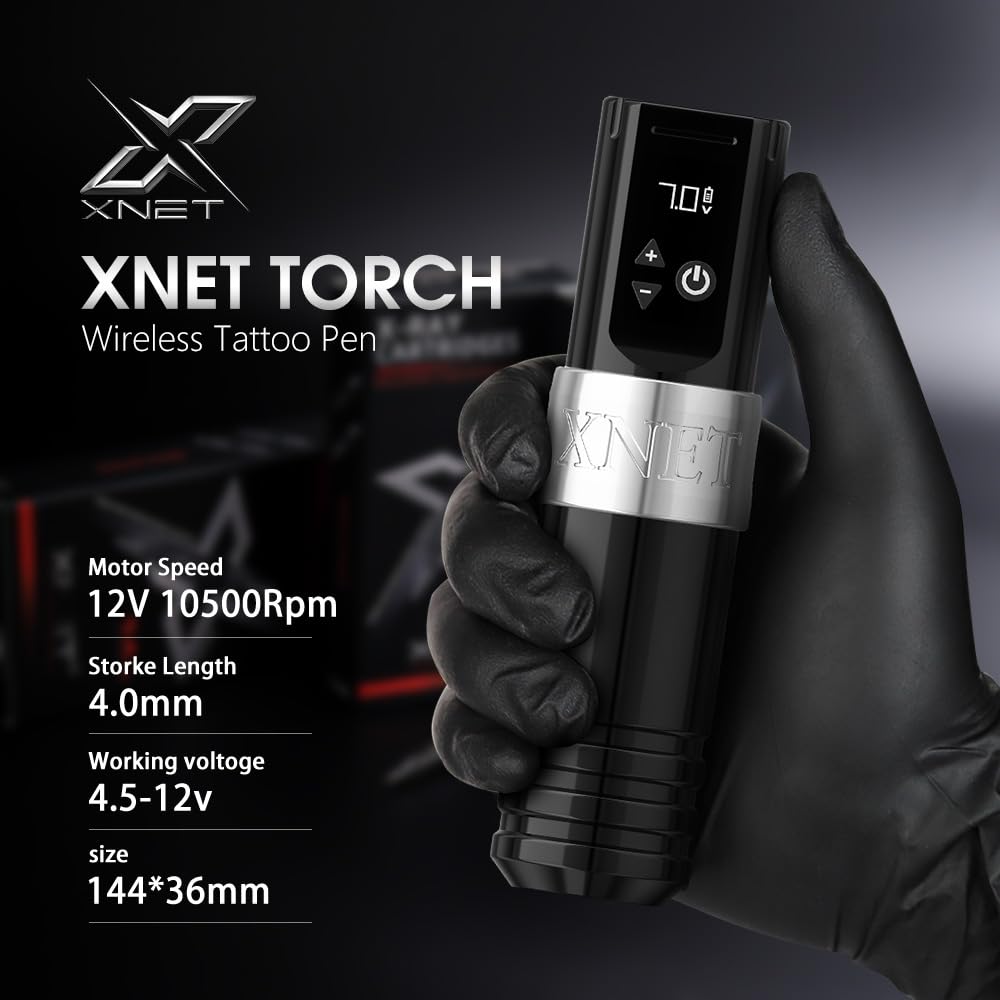 Xnet Torch Gold Wireless Rotary Tattoo Pen Machine with Extra Battery