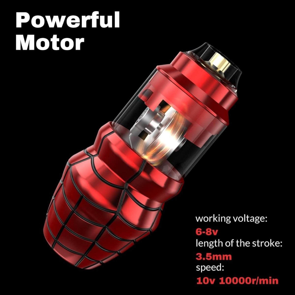 Wormhole Wireless Tattoo Pen Machine Kit - Red TK507