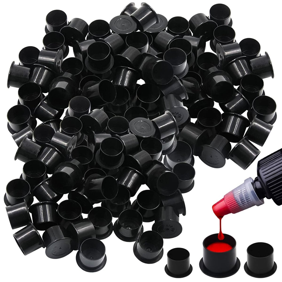 300pcs Mixed Tattoo Ink Caps With Base