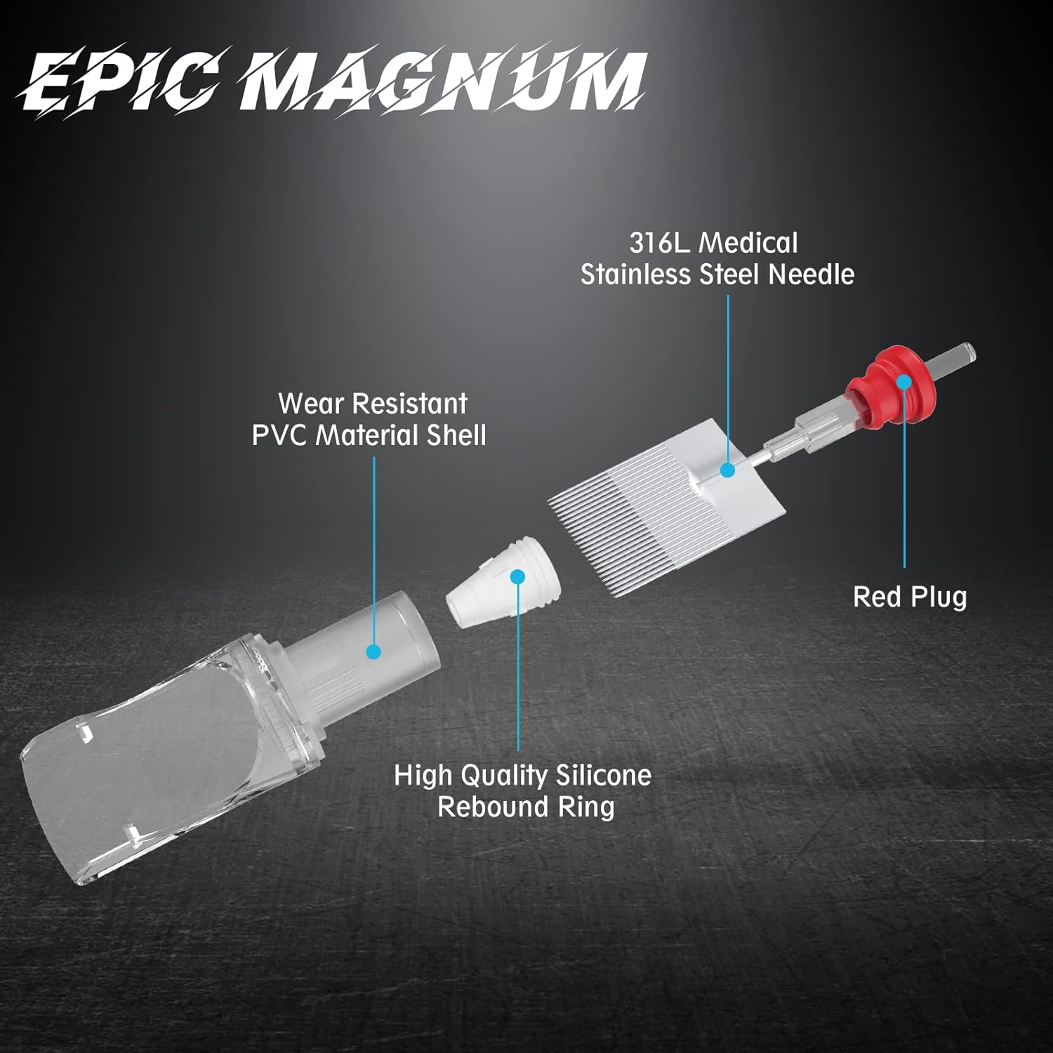 EZTAT2 EPIC Magnum Tattoo Needle Cartridges Bugpin 49RM - 8pcs