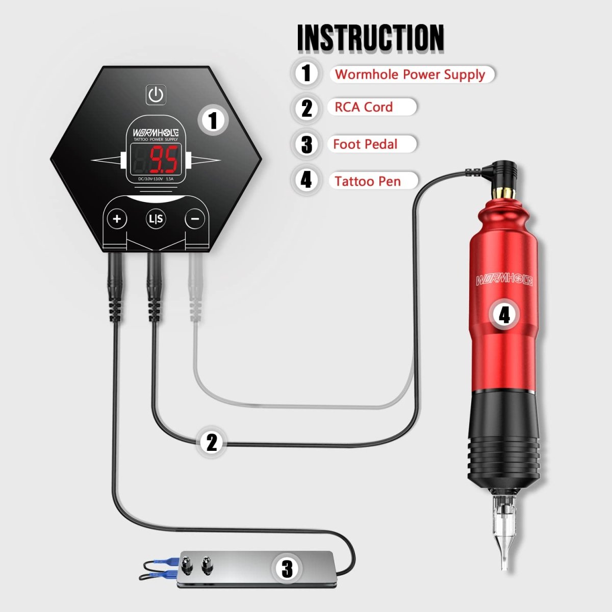 Wormhole Tattoo Pen Machine Kit TK203