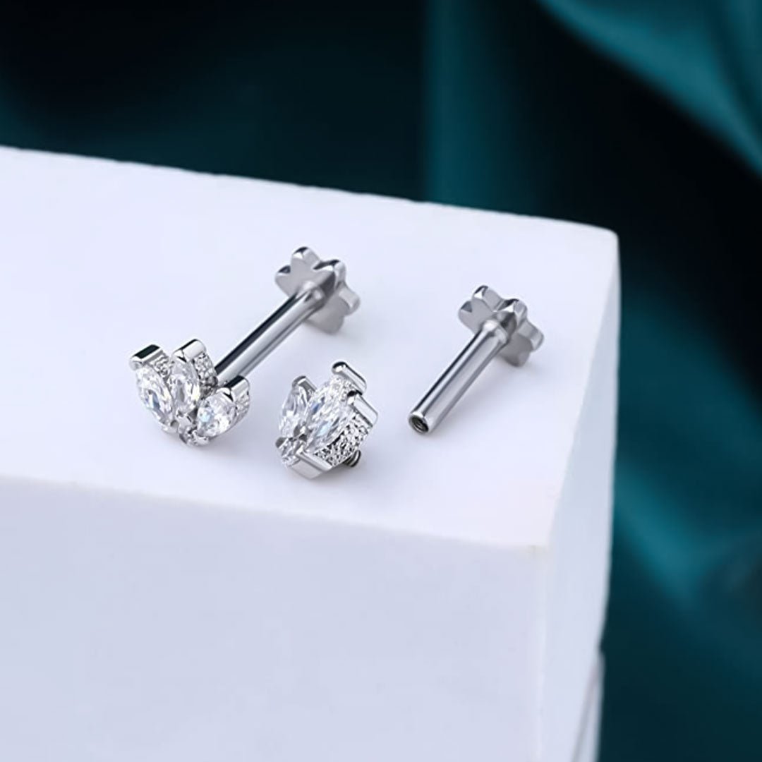 Floral Labret Stud - 16GA