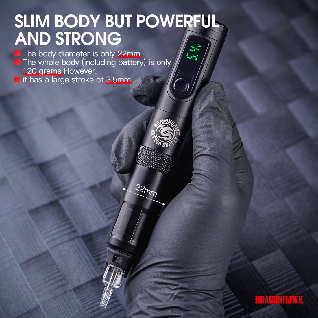 Dragonhawk X4 Green Wireless Tattoo Pen Machine