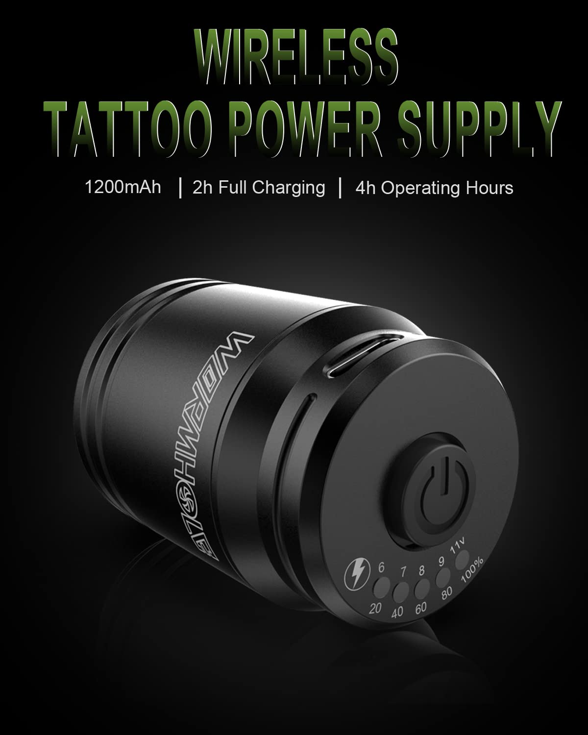 Wormhole Wireless Tattoo Pen Machine Kit - Green TK132