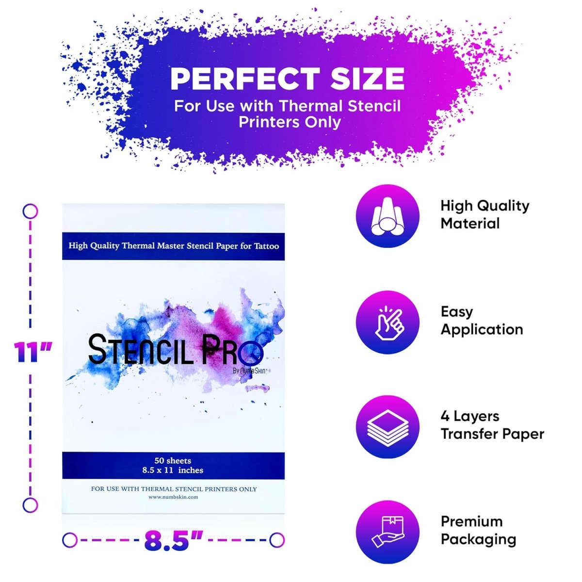 Stencil Pro Tattoo Transfer Paper A4 by Numbskin - 50 sheets