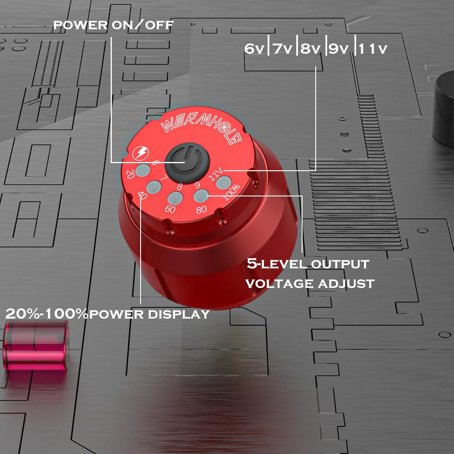 Wormhole Wireless Tattoo Battery USB WA01-B