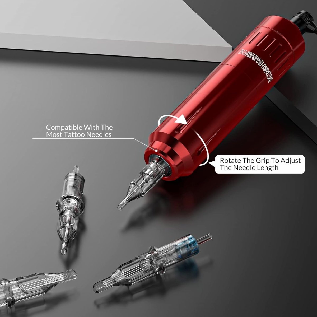 Wormhole Tattoo Pen Machine Kit - Red WTK182