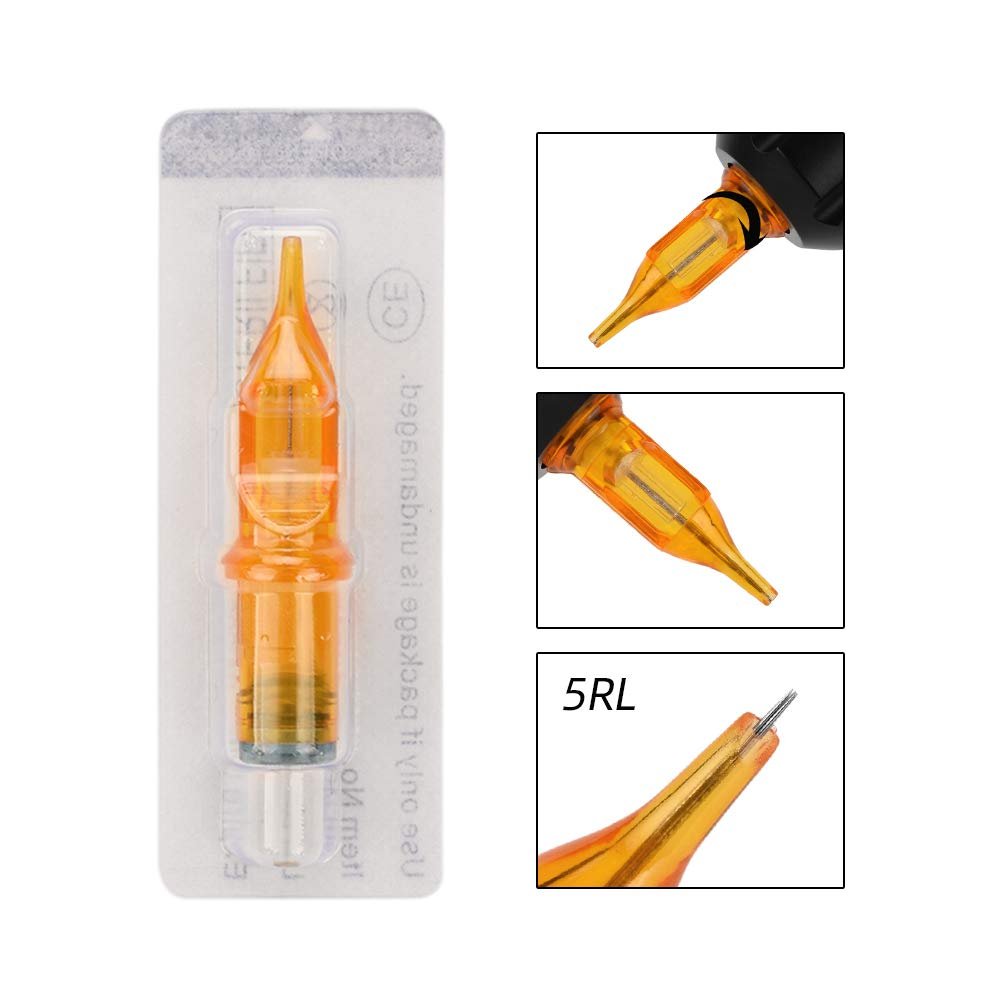 Atomus Yellow 5RL Tattoo Needle Cartridges - 10pcs