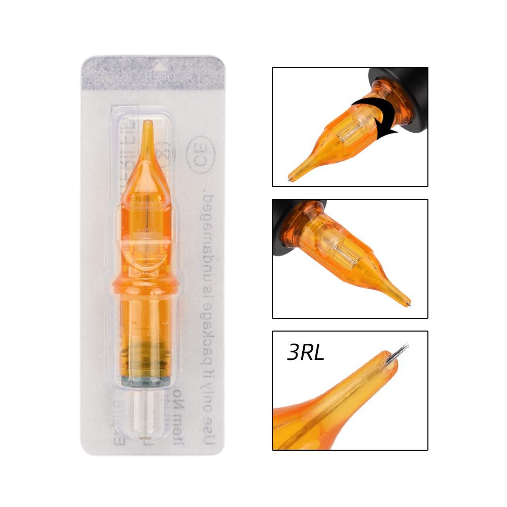 Atomus Yellow 3RL Tattoo Needle Cartridges - 10pcs