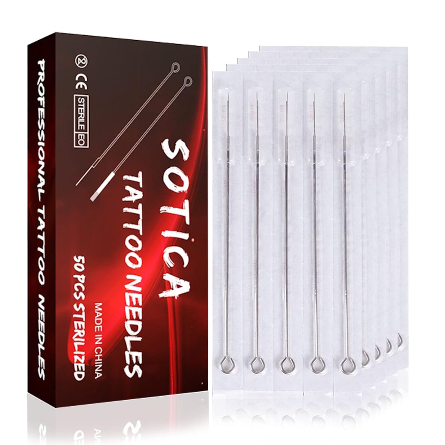 Sotica Disposable Tattoo Needles - 50pcs Mixed Sizes