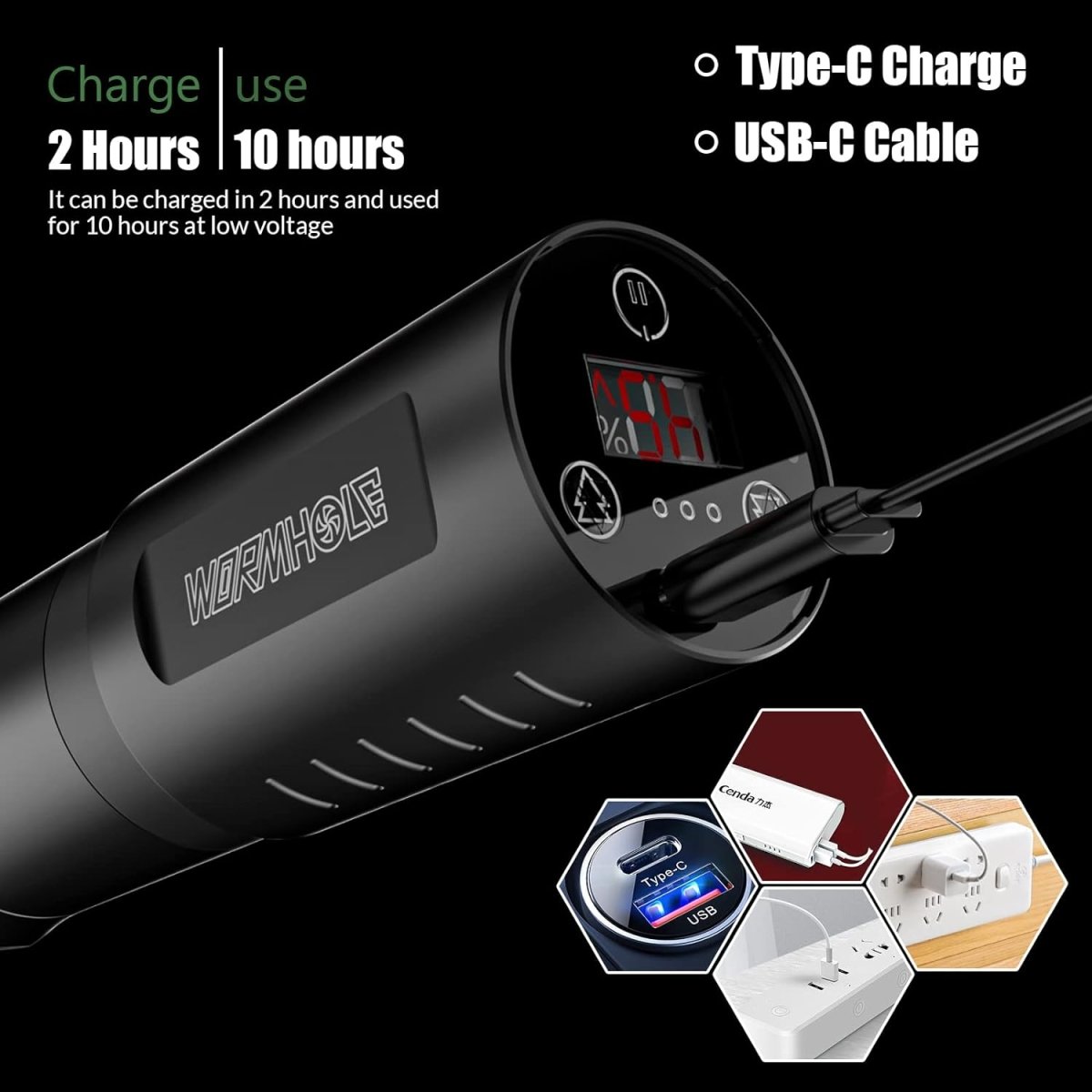 Wormhole Wireless Tattoo Pen Machine Kit TK504