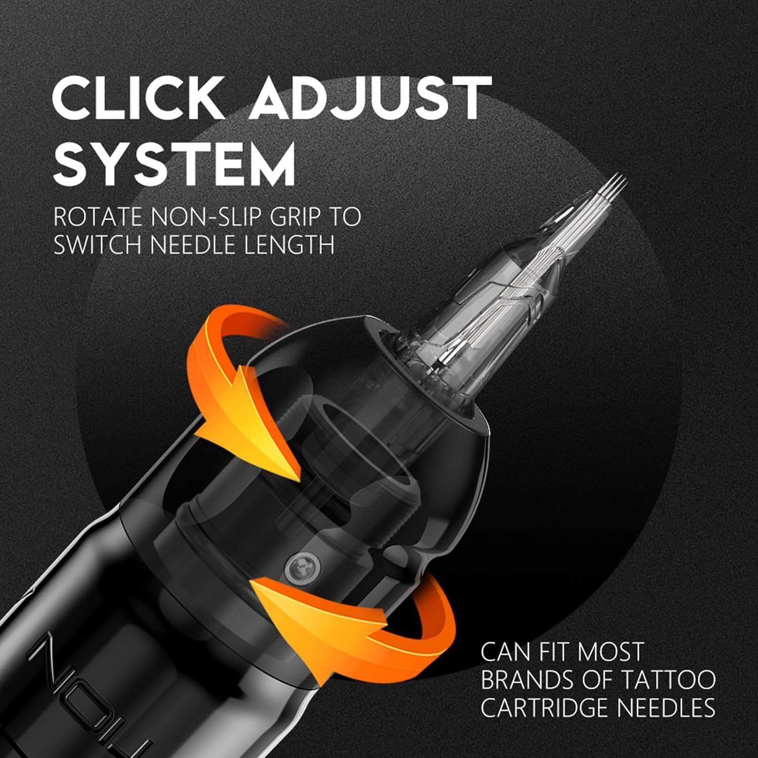 Ambition Lutin Black Wireless Rotary Tattoo Pen Machine with Korall