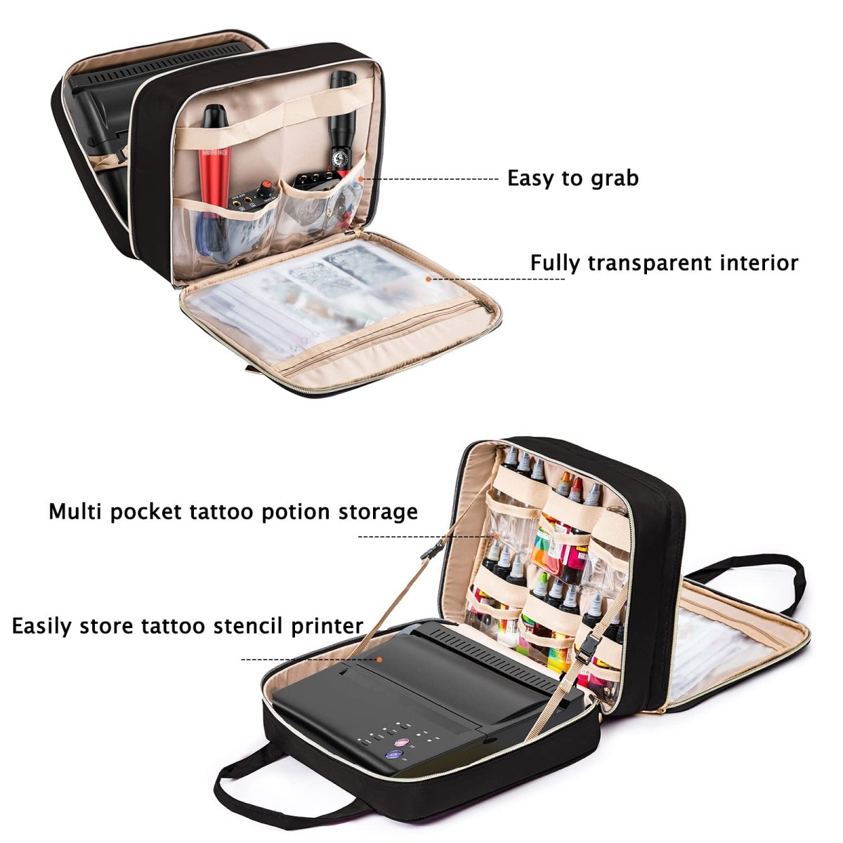 Elcupa Tattoo Carrying Case Bag - Black