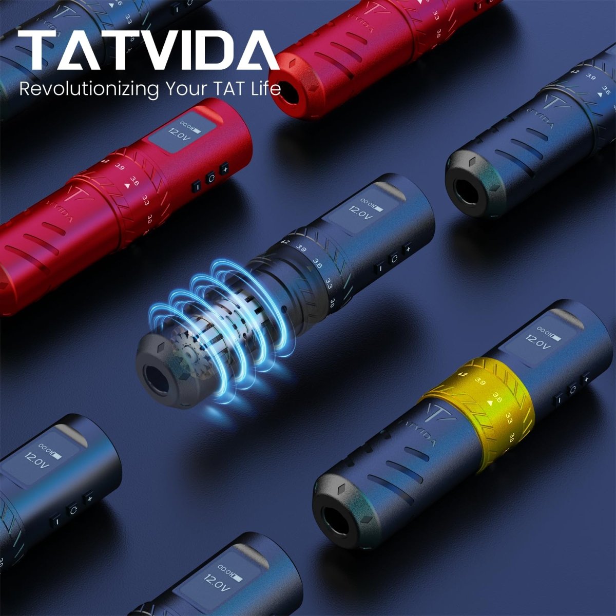 Tatvida Black Gold Wireless Tattoo Pen Machine, 2400mAh with 7 Stroke