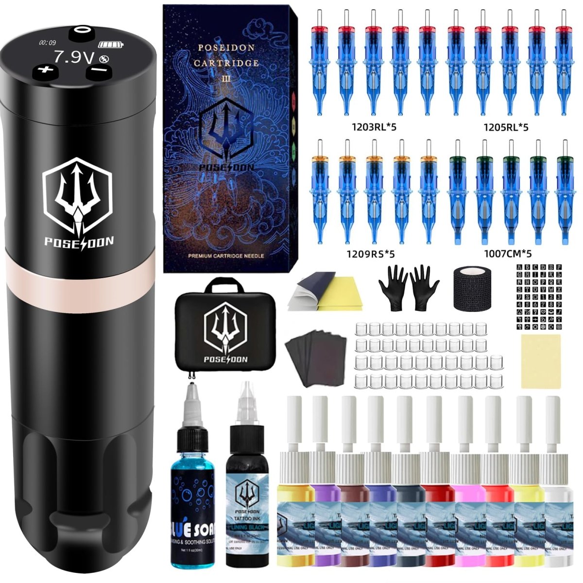 Poseidon Wireless Tattoo Pen Machine Kit PK-HM124