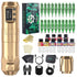 U-Rex Wireless Gold Tattoo Pen Machine Kit - 7 Length Adjustable Strokes