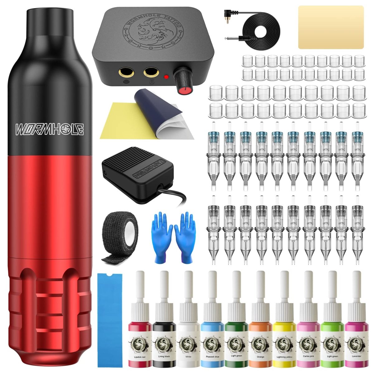 Wormhole Tattoo Pen Machine Kit WTK141 Red