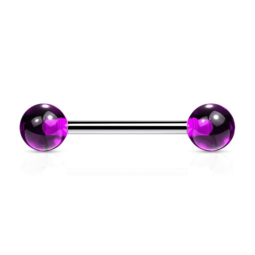 Straight Barbell w/ Acrylic Ball - 14GA