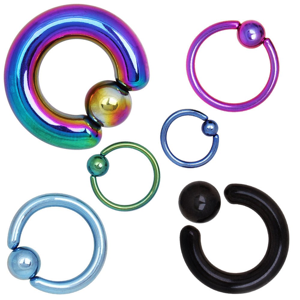 Steel Captive Bead Ring with Dimple Ball - 14GA