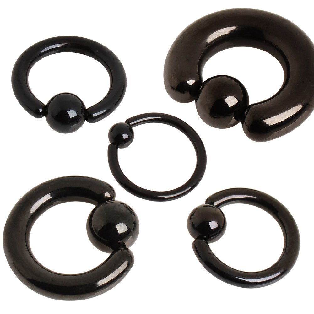 Steel Captive Bead Ring with Dimple Ball - 14GA