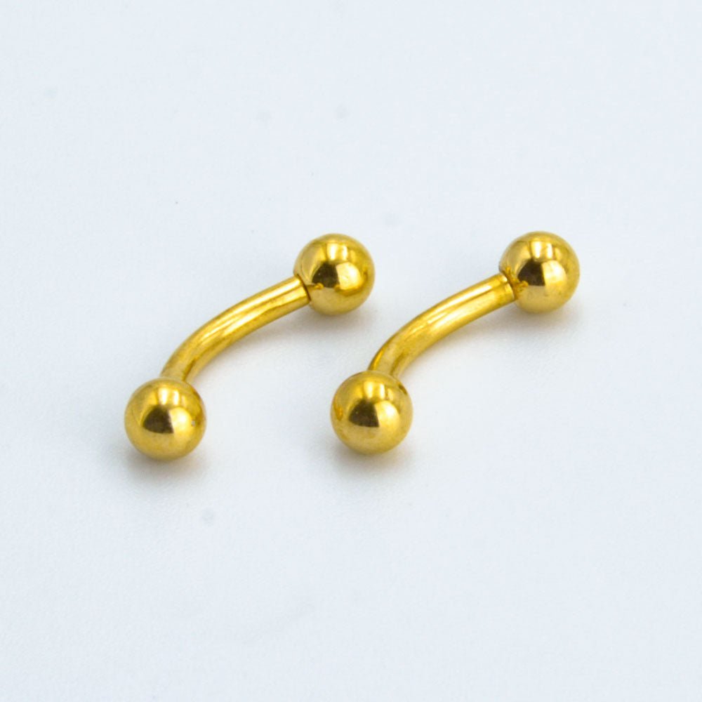 Gold Steel Curved Barbell - 14GA & 16GA