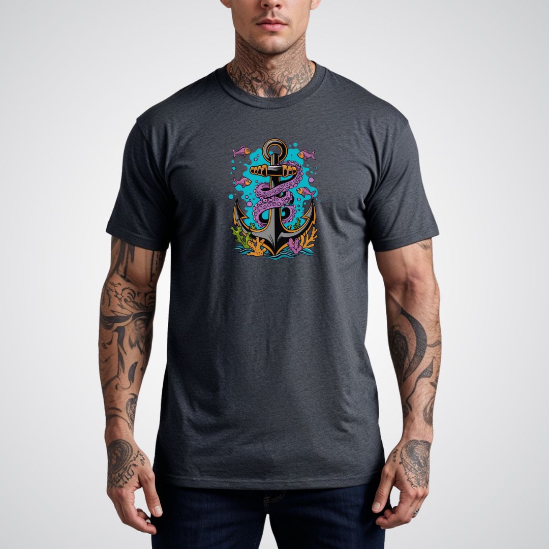 Anchor with Sea Creatures Neo - Traditional Tattoo Unisex T-Shirt - Tattoo Unleashed