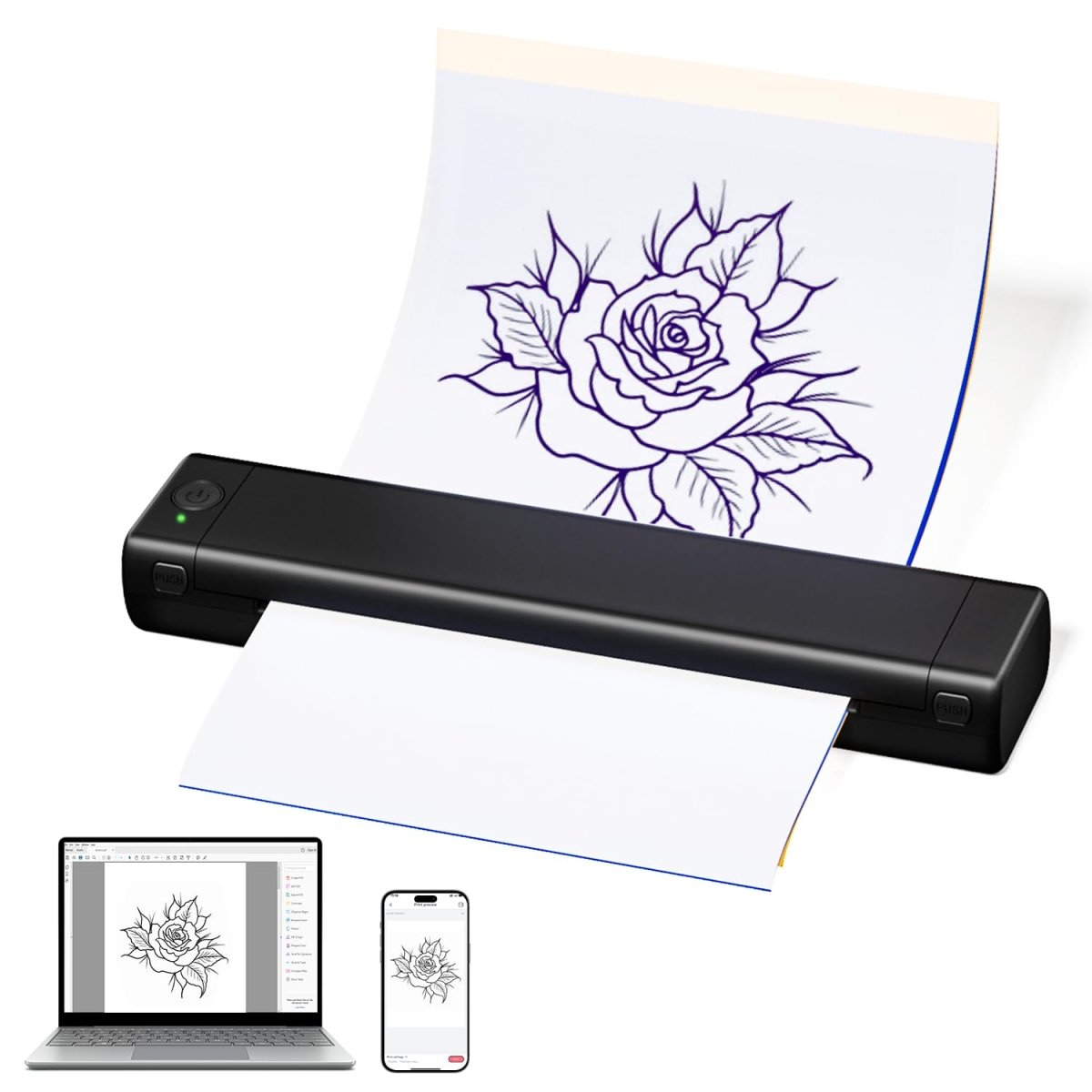 ASprink M08F Bluetooth Thermal Stencil Tattoo Printer Kit - Tattoo Unleashed