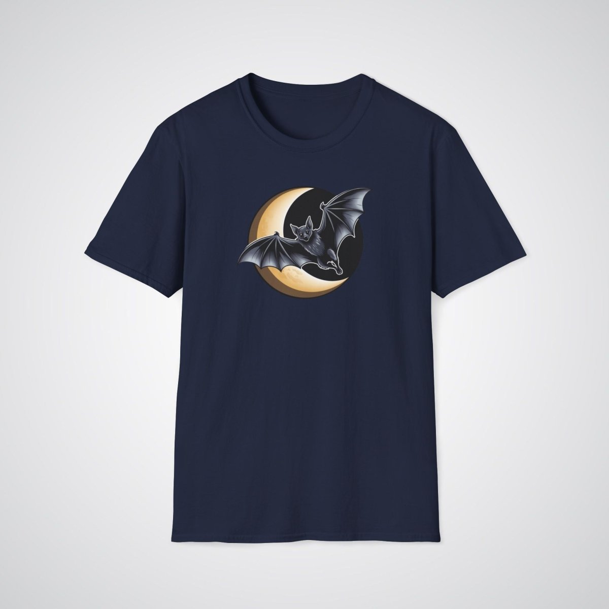 Bat with Crescent Moon Neo - Traditional Tattoo Unisex T-Shirt - Tattoo Unleashed