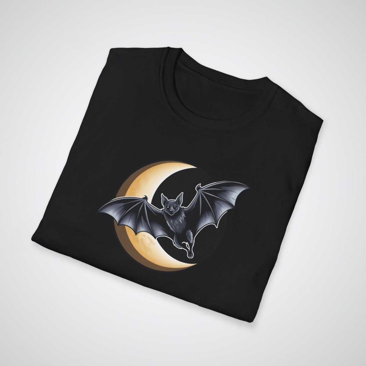 Bat with Crescent Moon Neo - Traditional Tattoo Unisex T-Shirt - Tattoo Unleashed