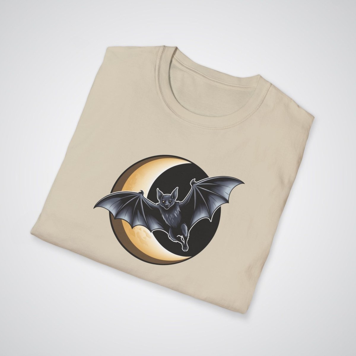 Bat with Crescent Moon Neo - Traditional Tattoo Unisex T-Shirt - Tattoo Unleashed