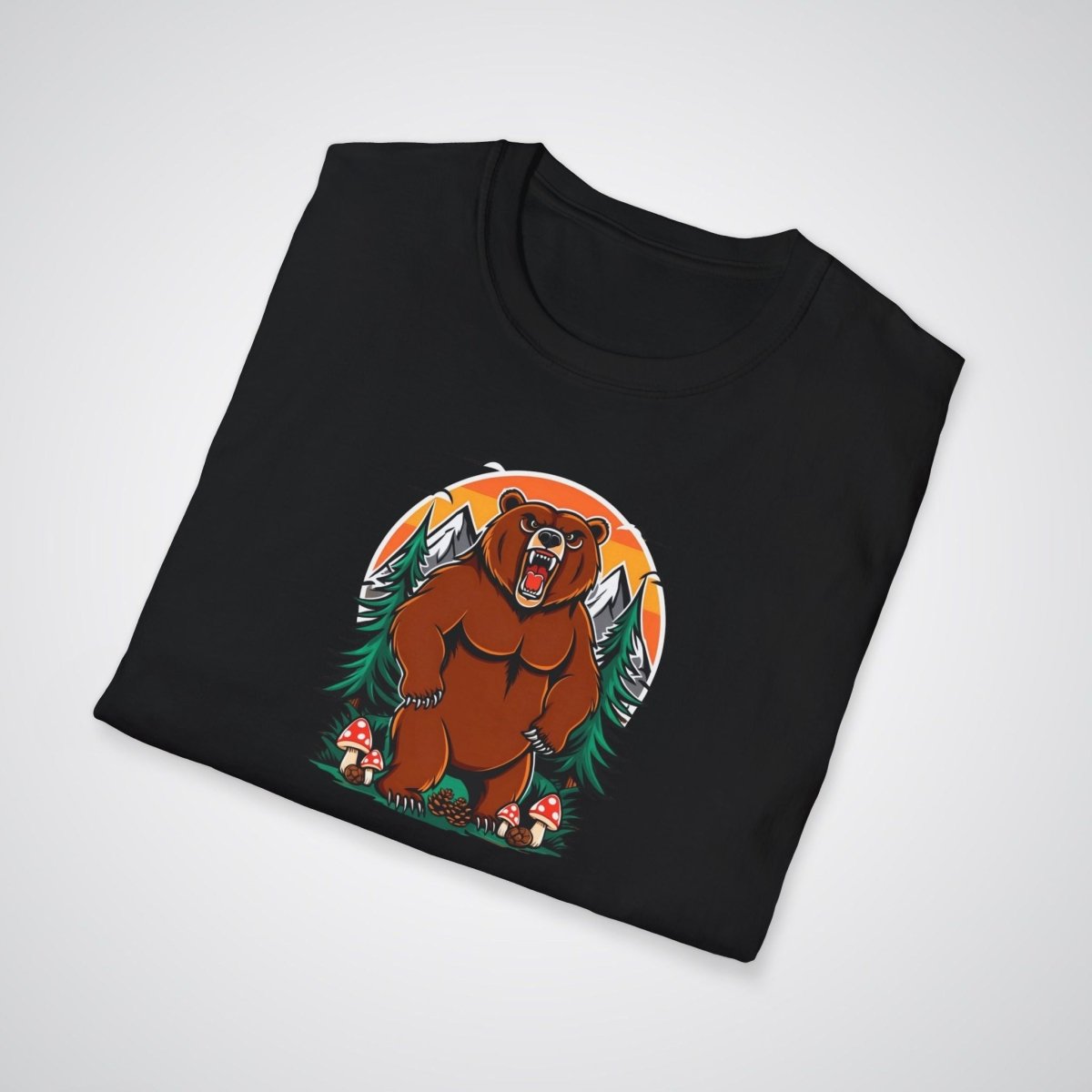 Bear with Forest Elements Neo - Traditional Tattoo Unisex T-Shirt - Tattoo Unleashed