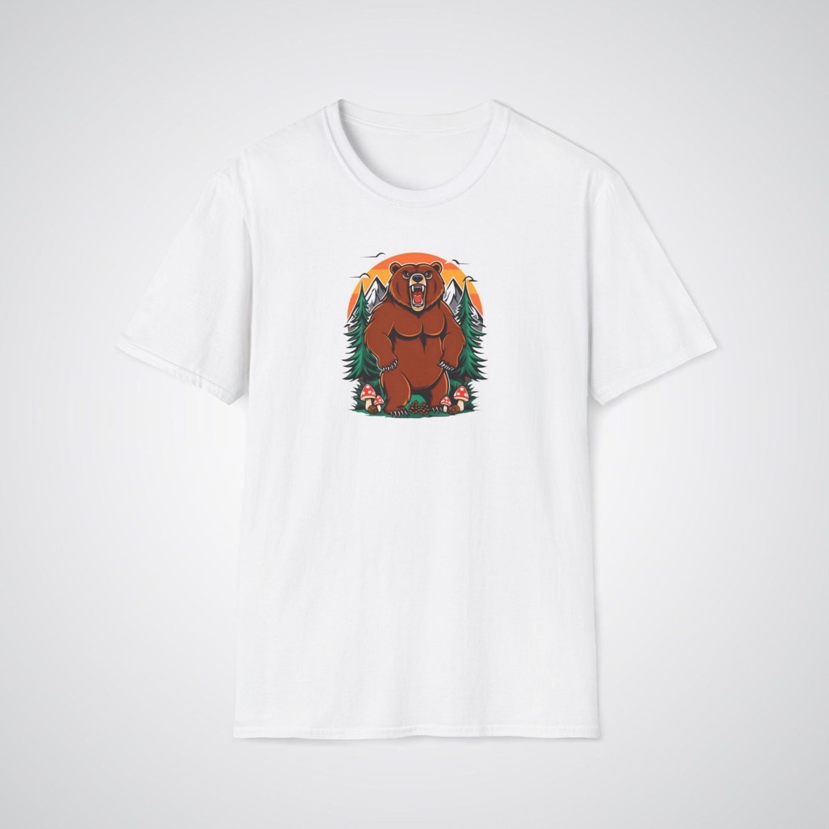 Bear with Forest Elements Neo - Traditional Tattoo Unisex T-Shirt - Tattoo Unleashed