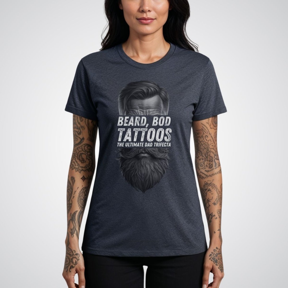 Bearded, Bod & Tattoos - The Ultimate Dad Trifecta Tattoo Unisex T-Shirt - Tattoo Unleashed