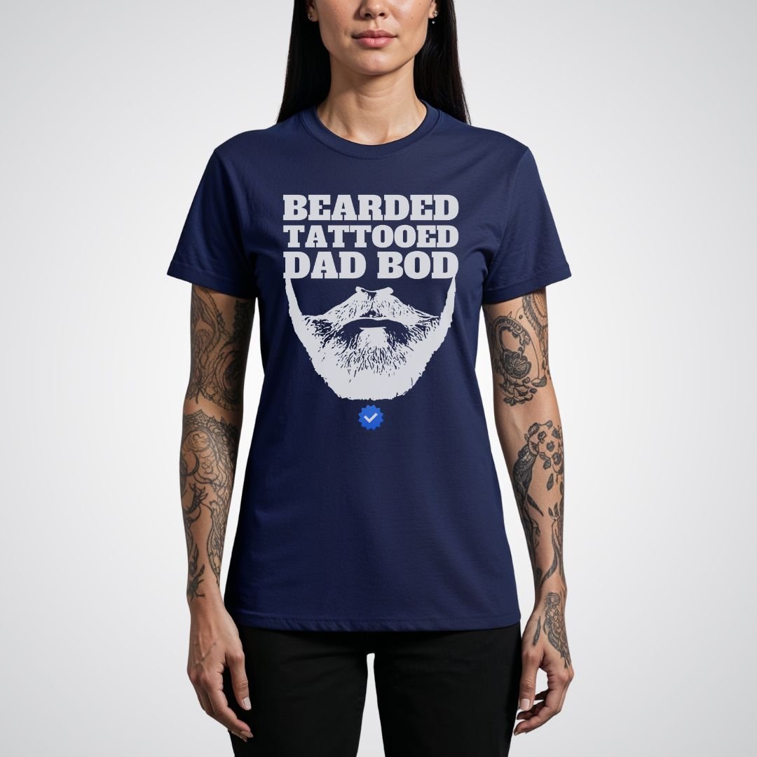 Bearded, Tattooed & Dad Bod Verified Tattoo Unisex T-Shirt - Tattoo Unleashed