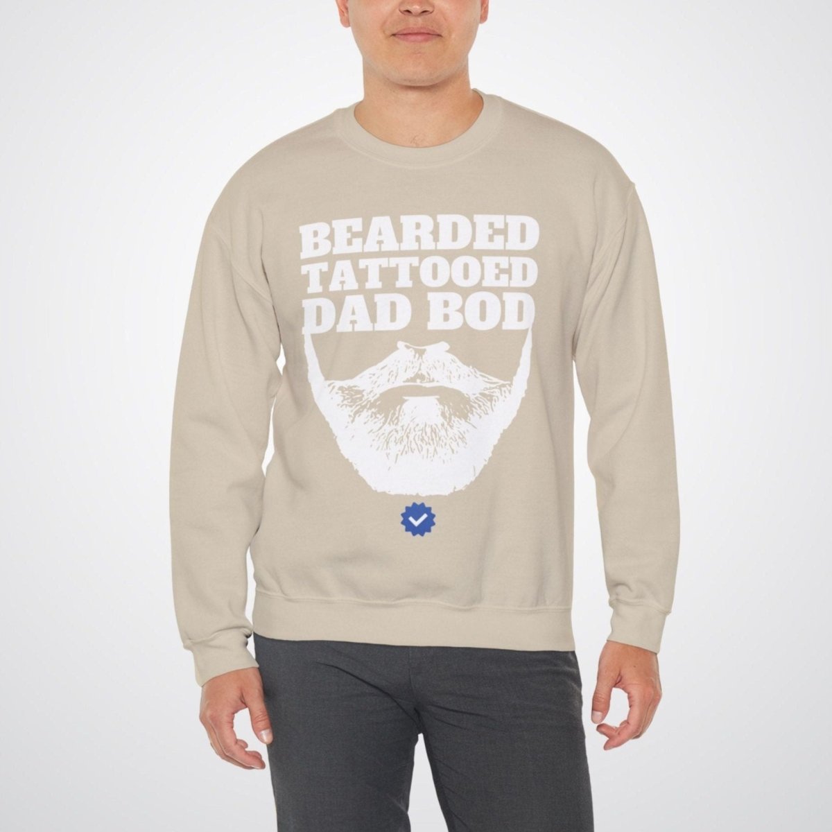 Bearded, Tattooed & Dad Bod Verified Unisex Crewneck Sweatshirt - Tattoo Unleashed