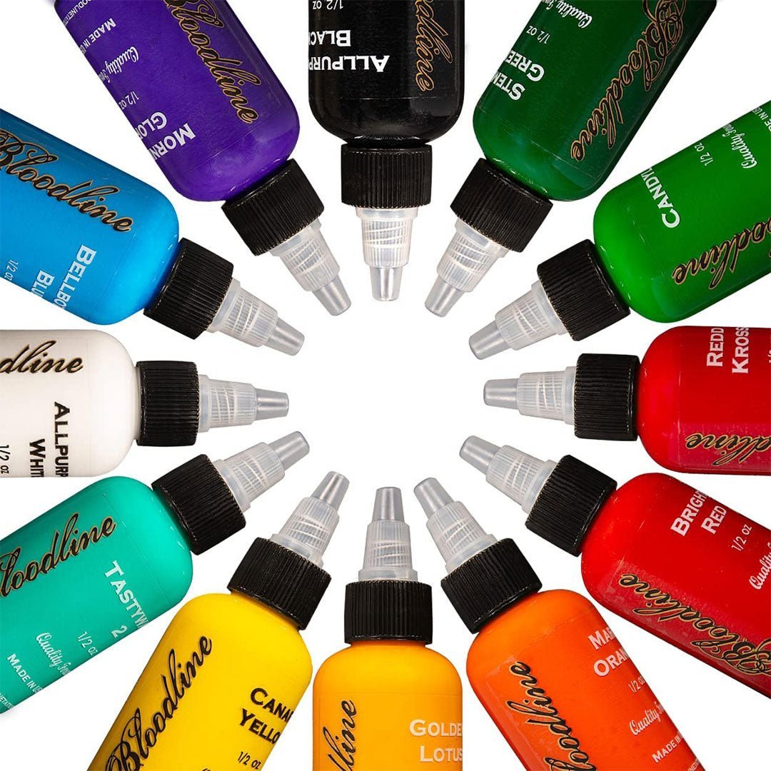 Bloodline 12 color Tattoo Ink Set 1/2 oz