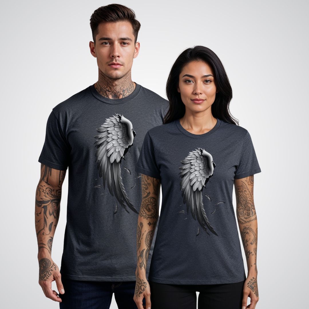 Broken Angel Wing Realism Tattoo Unisex T-Shirt - Tattoo Unleashed