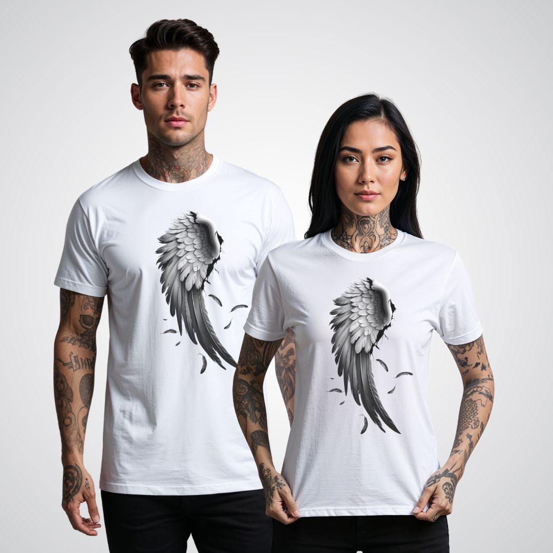 Broken Angel Wing Realism Tattoo Unisex T-Shirt - Tattoo Unleashed