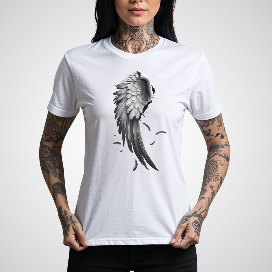 Broken Angel Wing Realism Tattoo Unisex T-Shirt - Tattoo Unleashed