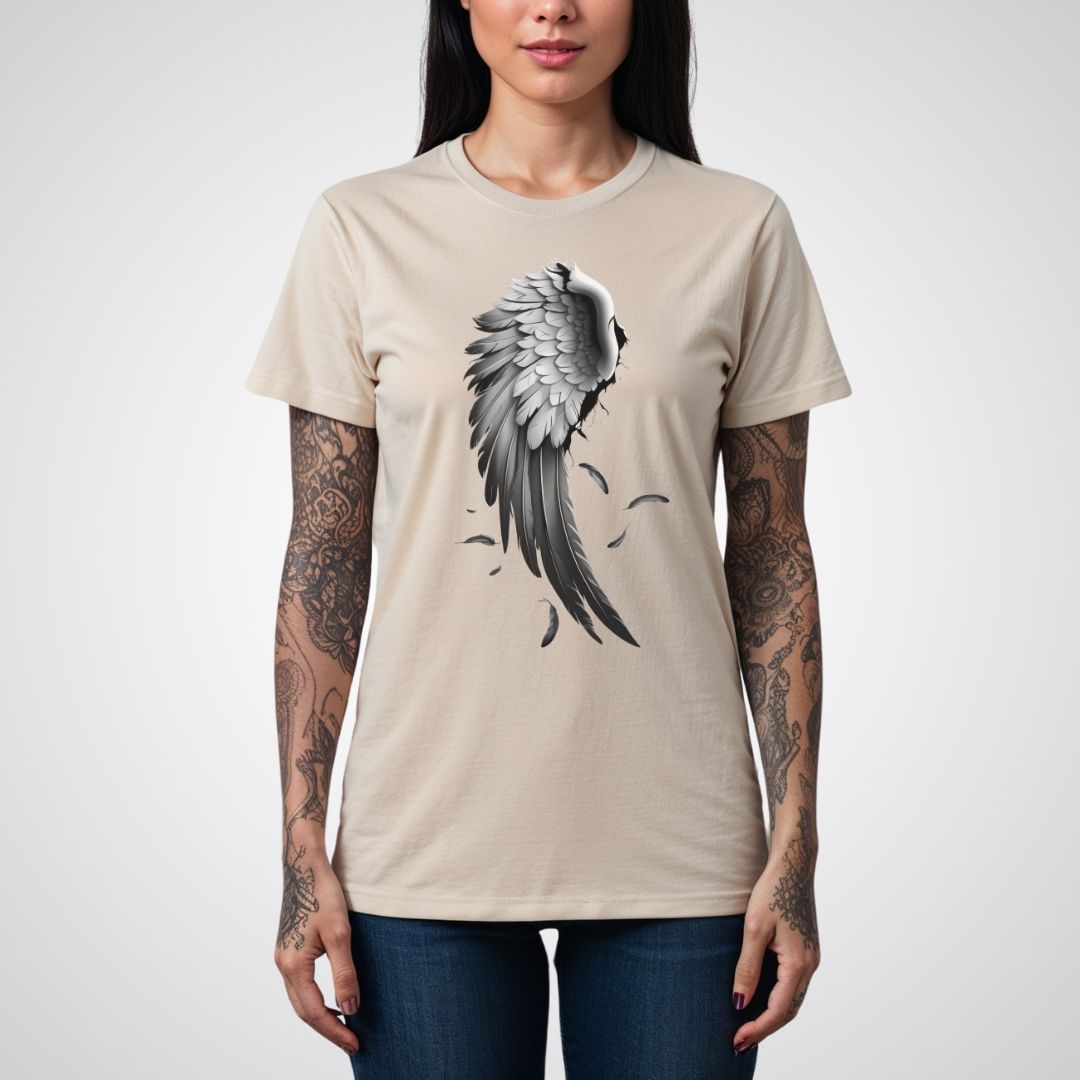 Broken Angel Wing Realism Tattoo Unisex T-Shirt - Tattoo Unleashed